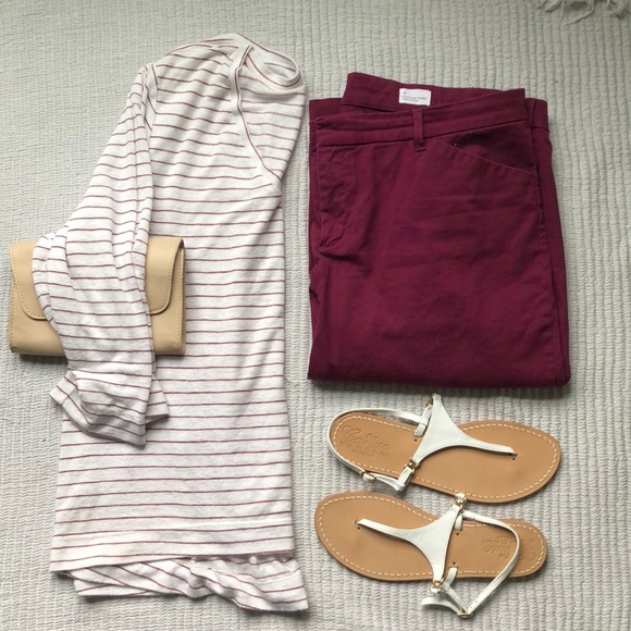 Loft white and red striped shirt - Picture 1 of 5